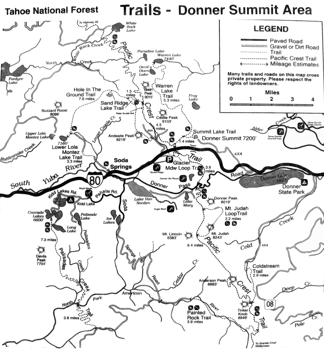 Donner Summit Trails, Castle Peak, Mt Judah, Summit Lake, Lola Montez